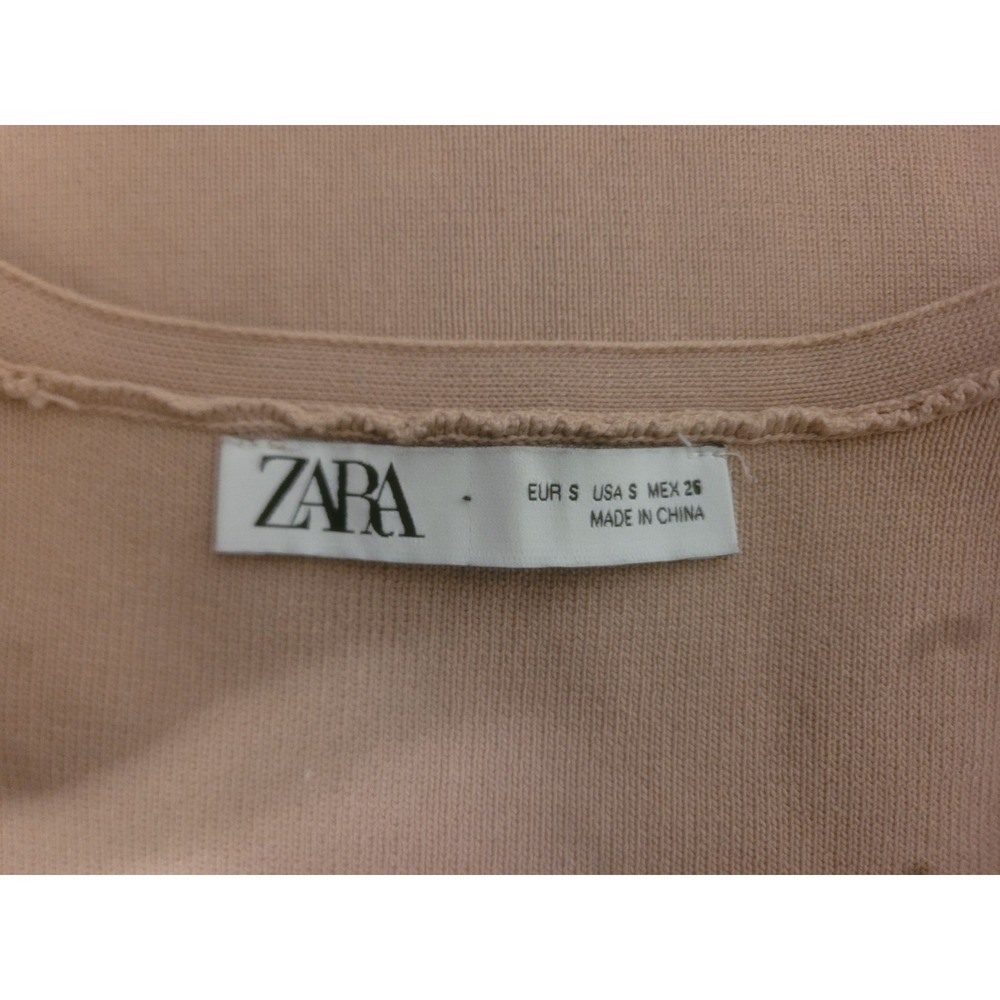 Zara Tan Cropped Ribbed Tank Size Small - Picture 4 of 7